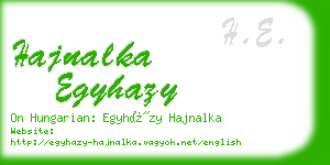 hajnalka egyhazy business card